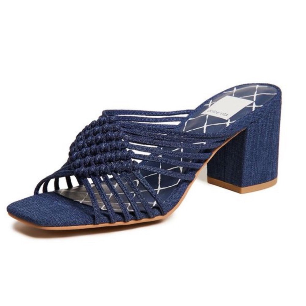 Dolce Vita Delana Mule in Indigo Linen - Size 8